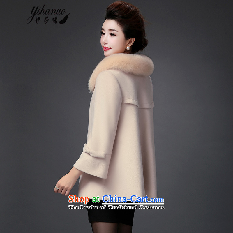 Isabel La Carconte 2015 autumn and winter new woolen coat sweet gentlewoman for a gross fox drill clip in cloak long coats gross? m White XXL, YS151508 female Isabelle well (YSHANUO) , , , shopping on the Internet