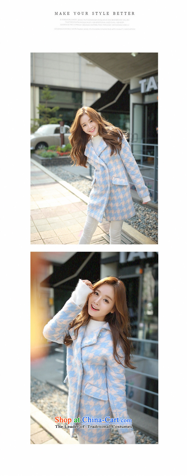 The Philippine economy Nga chidori grid wool coat female Sau San won? version a wool coat thick light blue M picture, prices, brand platters! The elections are supplied in the national character of distribution, so action, buy now enjoy more preferential! As soon as possible.
