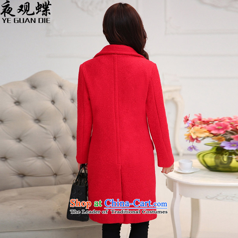 Night of the sphenoid 2015 winter clothing new liberal cocoon-jacket coat? female gross 3065 red , L, Night Butterfly (YEGUANDIE) , , , shopping on the Internet