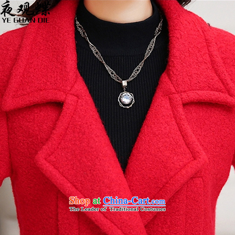 Night of the sphenoid 2015 winter clothing new liberal cocoon-jacket coat? female gross 3065 red , L, Night Butterfly (YEGUANDIE) , , , shopping on the Internet