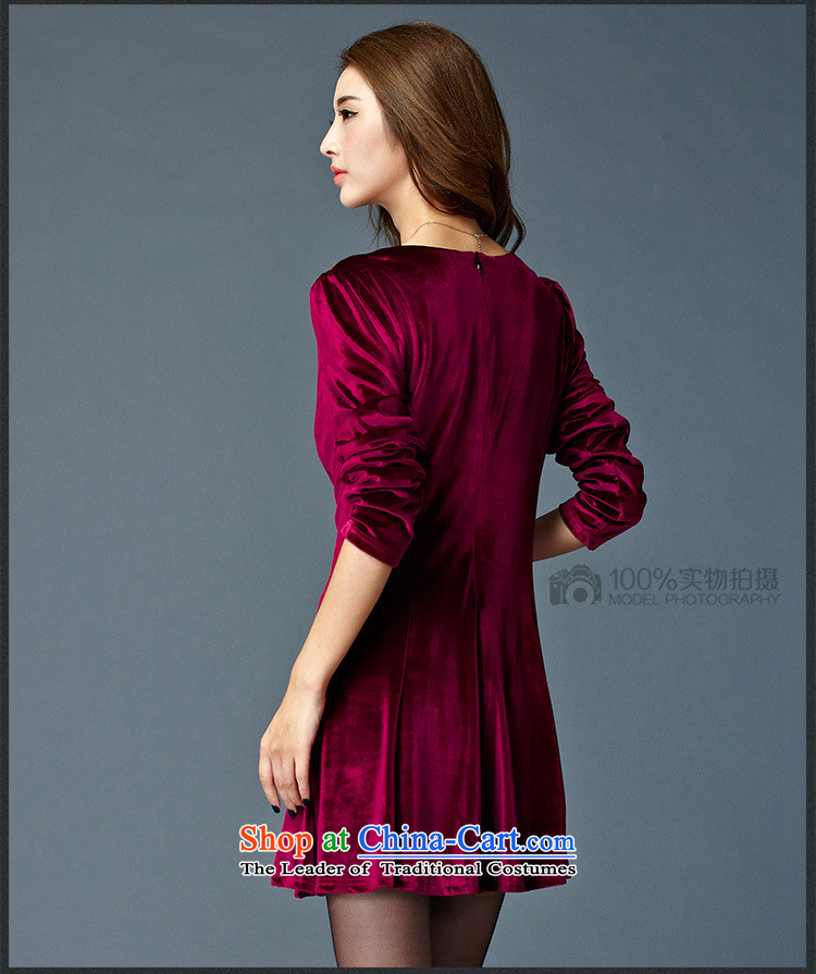 Morning to 2015 autumn and winter large new women's noble thick warm soft velvet dresses trendy and comfortable long-sleeved blue skirt 4XL RECOMMENDATIONS 150 - 160131 catty picture, prices, brand platters! The elections are supplied in the national character of distribution, so action, buy now enjoy more preferential! As soon as possible.