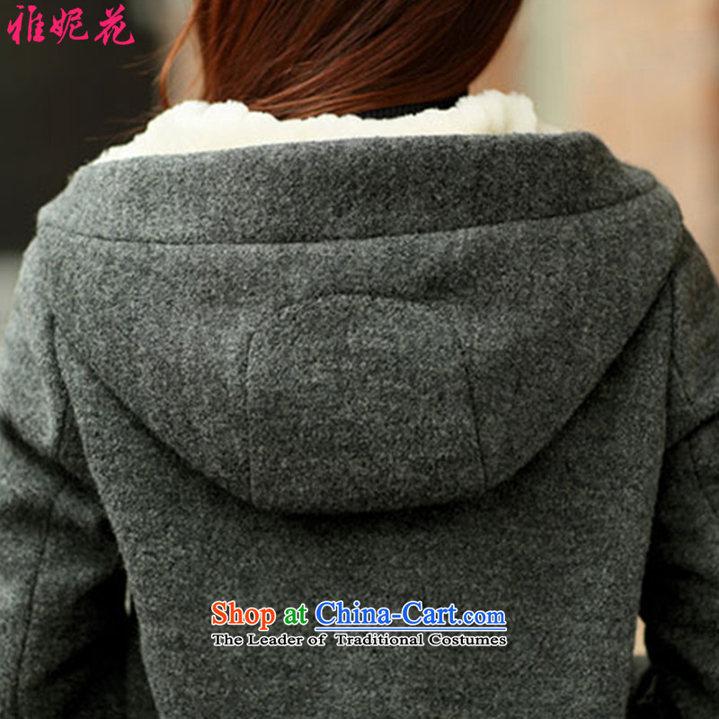 Ya Jennifer 2015 autumn and winter new Korean Sau San with cap plush coat jacket women gross? YNH2515 Qiu Xiang Green , L, Nga Jennifer shopping on the Internet has been pressed.