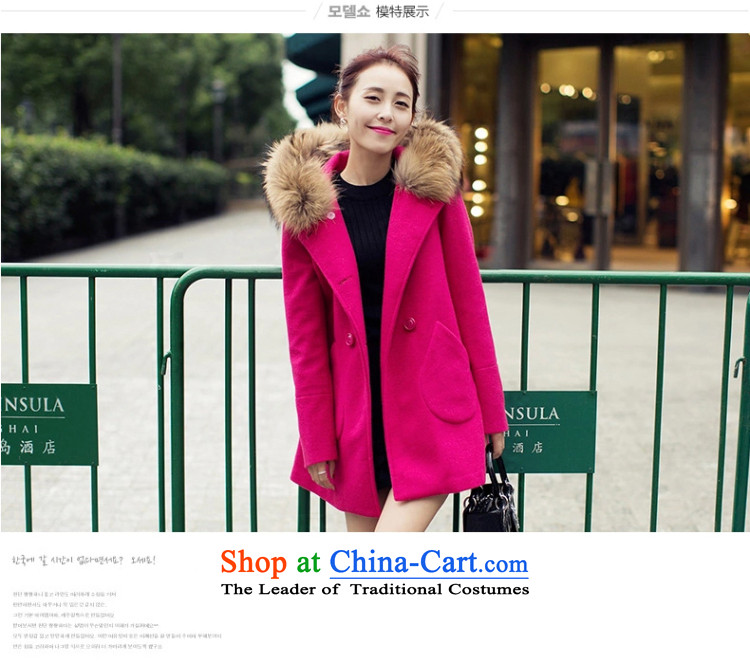 The angels in 2015 autumn and winter Pik new gross female Korean jacket? In long hair Neck Jacket woolen coat wind clothes in red (with a gross collar) M picture, prices, brand platters! The elections are supplied in the national character of distribution, so action, buy now enjoy more preferential! As soon as possible.