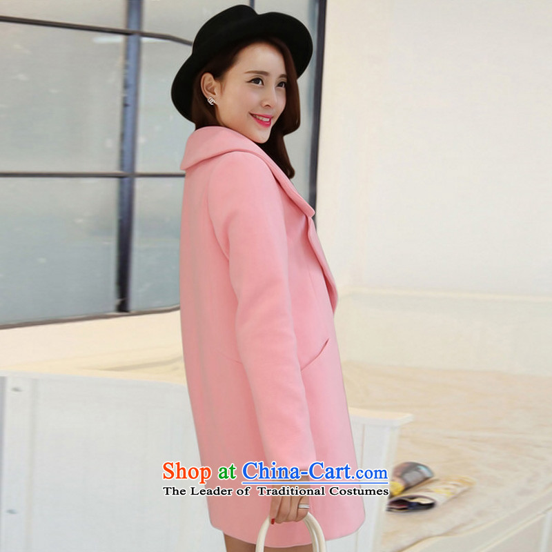 Egyptian wool coat women about what a wool coat Korean autumn and winter 2015. New Long pink S, Egyptian shopping on the Internet has been pressed.