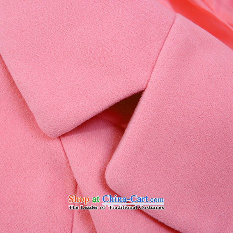 Egyptian wool coat women about what a wool coat Korean autumn and winter 2015. New Long pink S, Egyptian shopping on the Internet has been pressed.