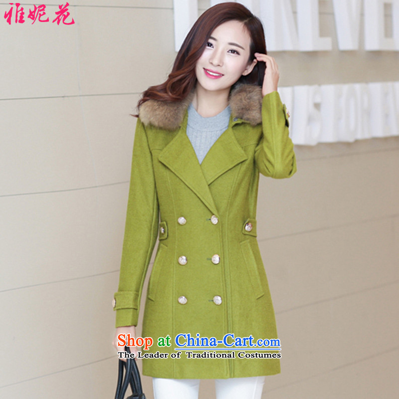 Ya Jennifer 2015 autumn and winter new Korean version of Sau San? female YNH1889 gross coats green L