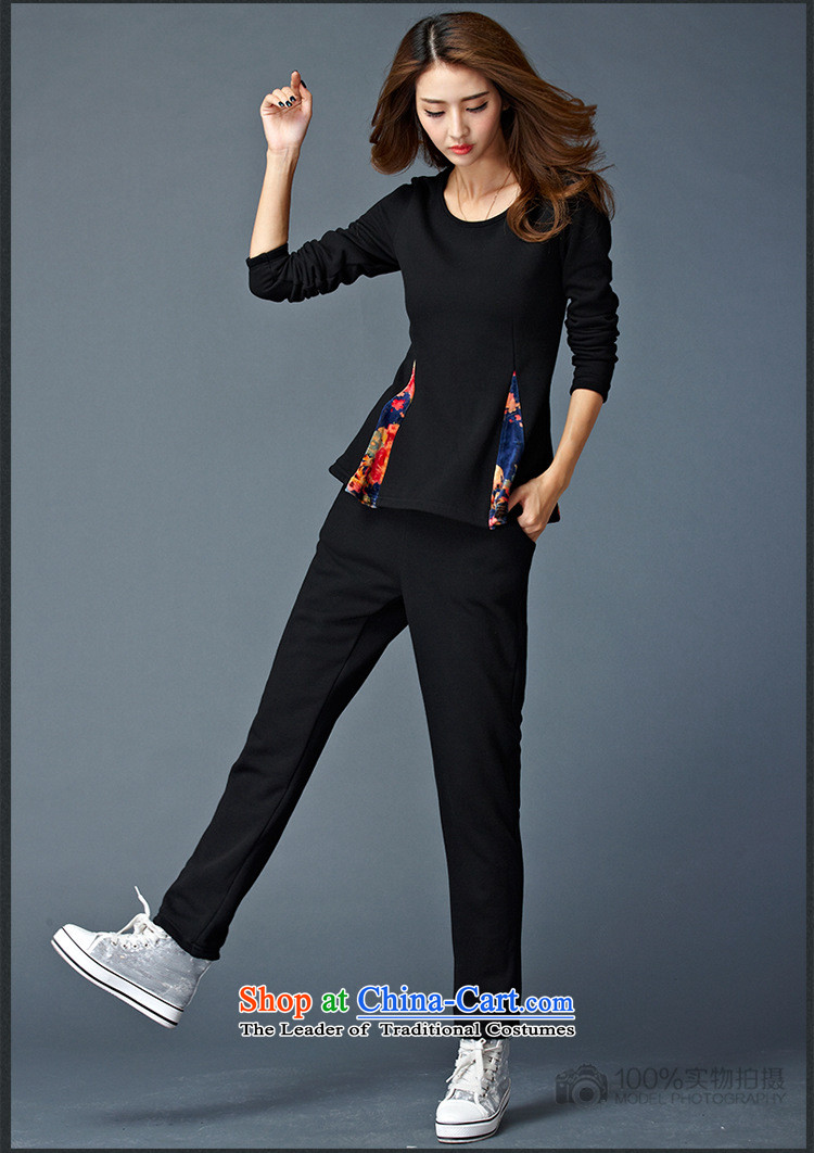 Morning to 2015 autumn and winter large female new Korean Sau San plus lint-free thick warm kit round-neck collar Foutune of not forming the T-shirt, lint-free cleaning two piece black 3XL recommendations seriously pictures, prices of 140-150, brand platters! The elections are supplied in the national character of distribution, so action, buy now enjoy more preferential! As soon as possible.