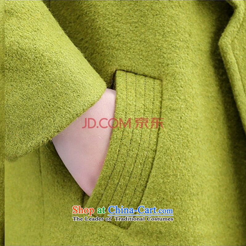 Thousands of Philip gross? 2015 autumn and winter coats the new Korean loose Wild Women's gross? Long butted Connie sub-coats and stylish temperament women plus extra thick, lint-free herbs green plus m,youmengxiang,,, lint-free online shopping