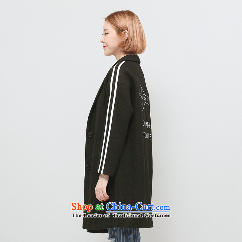 Wide Color Gamut 2015 autumn and winter new Korean female loose collar workers in thick suits long coats gross)?? M wide color black jacket (kuose) , , , shopping on the Internet