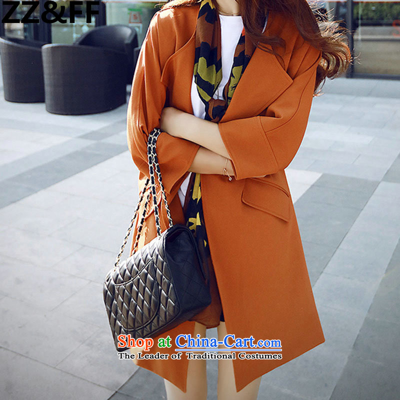  In the long graphics Zz&ff thin female wind jacket for larger fall coats XXL,ZZ&FF,,, orange shopping on the Internet