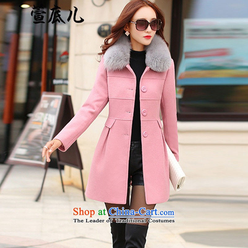 Mavis Fan bottom 2015 Fall/Winter Collections female new graphics in the thin long Sau San, a wool coat long-sleeved jacket pink L gross? Xuan Bottom , , , shopping on the Internet
