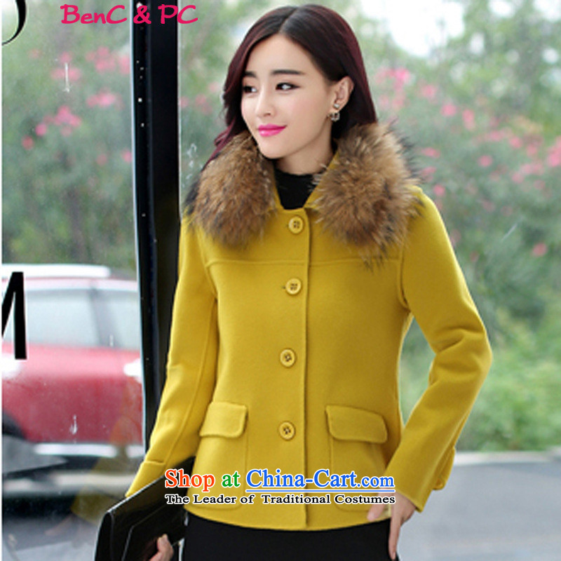 2015 winter coats coats gross? New Women Korean Modern graphics thin long-sleeved thickened Sau San wild with collar short of grass, Huang and charm of gross for M Asia (charm) has been pressed on Bali Shopping