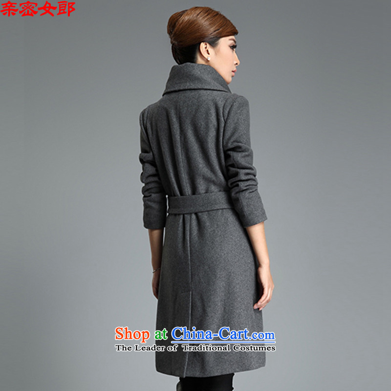 Dear Girl 2015 Fall/Winter Collections new larger gross?   Graphics thin coat girl in temperament long coats of female JXYL1111? gray M intimacy Girl (qinminvlang) , , , shopping on the Internet