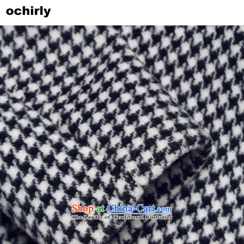 When the Euro 2015 Power ochirly new female winter clothing stitching chidori grid long wool coat 1154343640? checkered Xs(155/80a), 923 euro when (ochirly) , , , shopping on the Internet