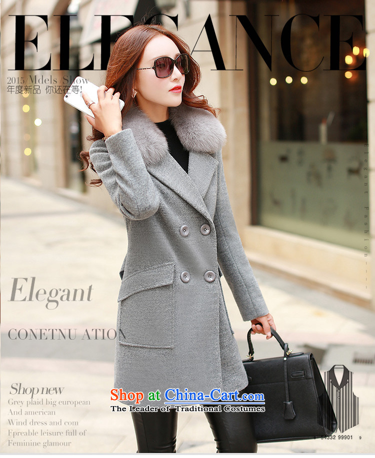 The sunshine of kapok gross? 2015 autumn and winter coats female new Korean version in Sau San long large double-a wool coat female leather toner M picture, prices, brand platters! The elections are supplied in the national character of distribution, so action, buy now enjoy more preferential! As soon as possible.