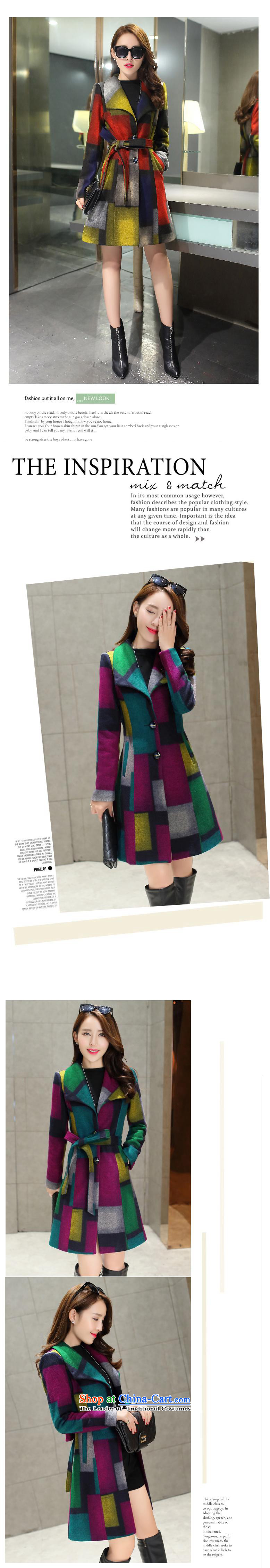 In Cayman 2015 winter clothing new Korean trendy colors in the Collision lapel long coats gross Small incense wind? waistband Grid Snap single row of coats yellow wool XL Photo, prices, brand platters! The elections are supplied in the national character of distribution, so action, buy now enjoy more preferential! As soon as possible.