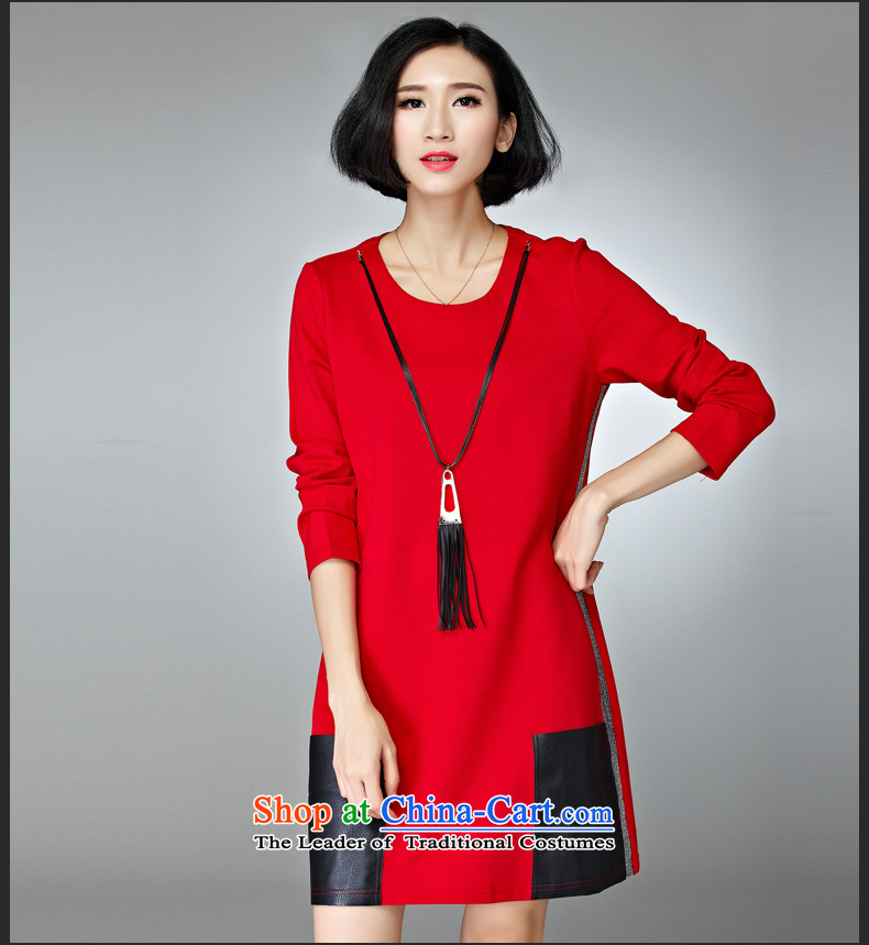 2015 Autumn and winter new product codes long-sleeved dresses new 200 catties thick mm to increase female Korean red t-shirt 4XL Photo Sau San, prices, brand platters! The elections are supplied in the national character of distribution, so action, buy now enjoy more preferential! As soon as possible.
