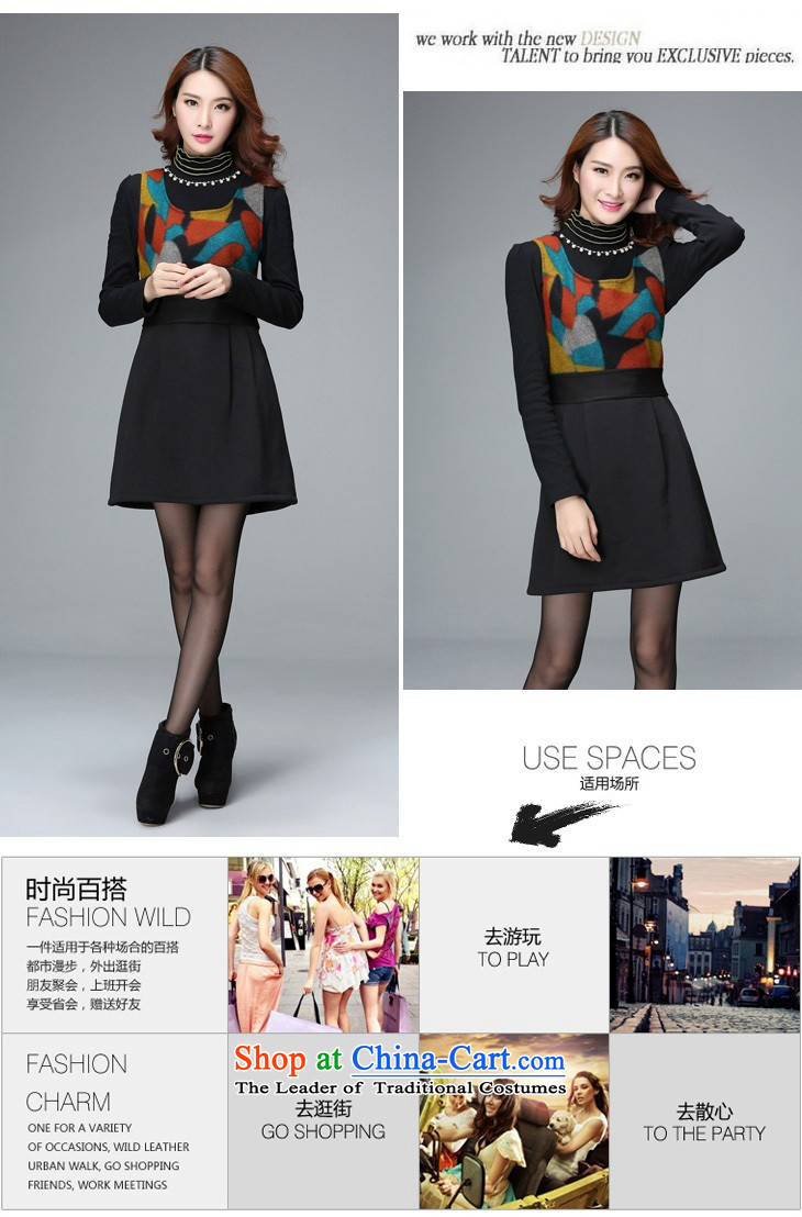 To increase the number of women with new winter 2015 Thick coated apron gross plus lint-free? stamp sleeveless dresses vest skirt OL foutune round-neck collar female black skirt around 220 catties pictures 6XL, prices, brand platters! The elections are supplied in the national character of distribution, so action, buy now enjoy more preferential! As soon as possible.