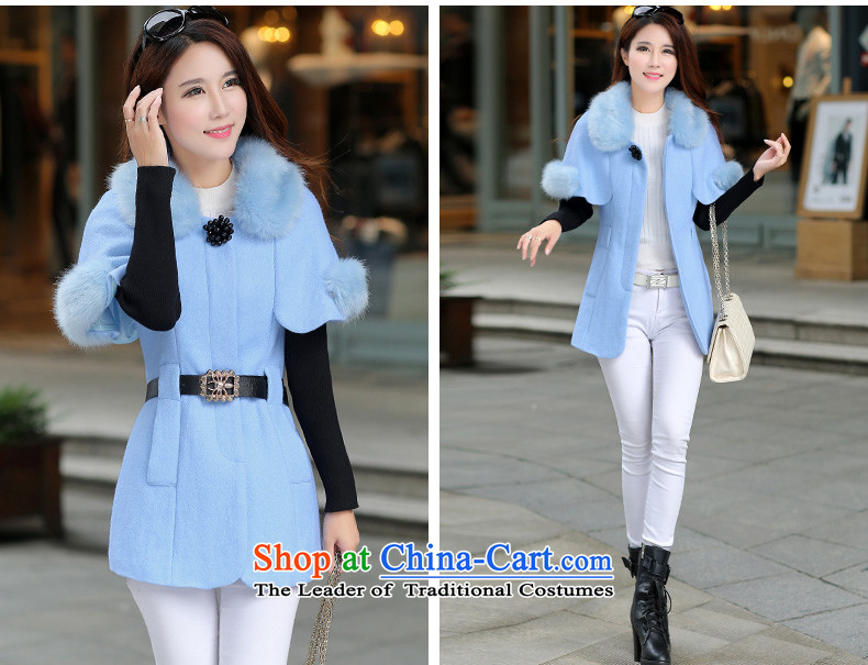 Gigi Lai Ho 2015 Donna Winter New Women Korean small incense funnels canopies Sau San Mao? coats that long-Nagymaros collar gross flows of light blue jacket? M picture, prices, brand platters! The elections are supplied in the national character of distribution, so action, buy now enjoy more preferential! As soon as possible.