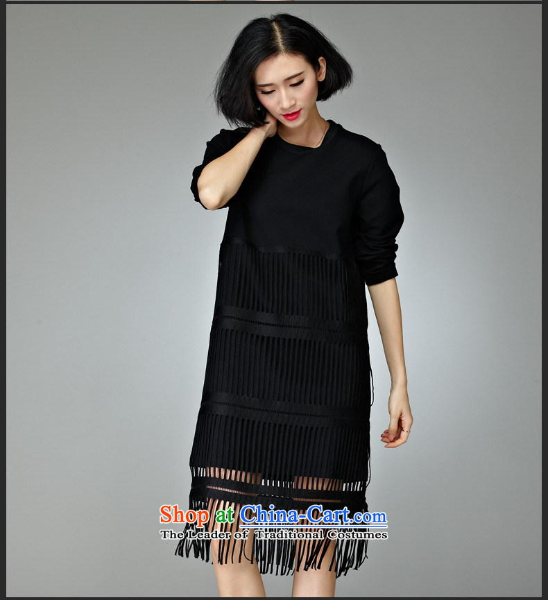 2015 Autumn and winter new products to xl long-sleeved dresses edging new mm female body decorated in rich graphics thin black 4XL Photo, prices, brand platters! The elections are supplied in the national character of distribution, so action, buy now enjoy more preferential! As soon as possible.
