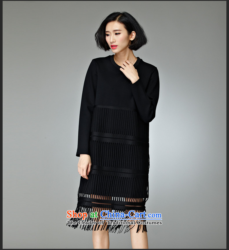2015 Autumn and winter new products to xl long-sleeved dresses edging new mm female body decorated in rich graphics thin black 4XL Photo, prices, brand platters! The elections are supplied in the national character of distribution, so action, buy now enjoy more preferential! As soon as possible.