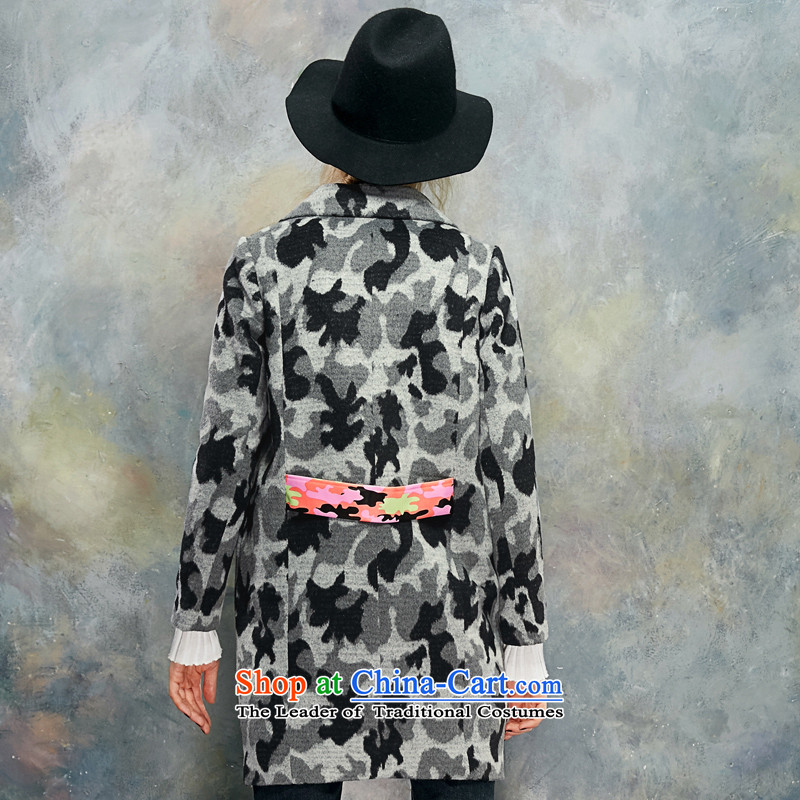 The pockets of witch Jianghu, 2015 New winter clothing stylish knocked color stitching camouflage coats female 1542991 gross? Gray-colored S witch pocket shopping on the Internet has been pressed.