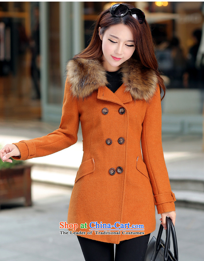 Gigi Lai Ho Gross Donna? 2015 autumn and winter coats female new Korean version for a gross jacket in thick Long, Sau San wool coat? female orange S picture, prices, brand platters! The elections are supplied in the national character of distribution, so action, buy now enjoy more preferential! As soon as possible.