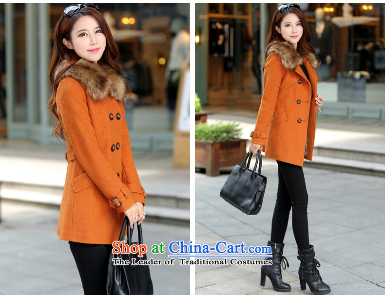 Gigi Lai Ho Gross Donna? 2015 autumn and winter coats female new Korean version for a gross jacket in thick Long, Sau San wool coat? female orange S picture, prices, brand platters! The elections are supplied in the national character of distribution, so action, buy now enjoy more preferential! As soon as possible.