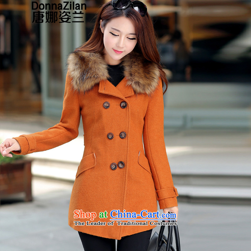 Gigi Lai Ho Gross Donna? 2015 autumn and winter coats female new Korean version for a gross jacket in thick Long, Sau San wool coat? female orange S, Donna Gigi Lai (donnazilan) , , , shopping on the Internet