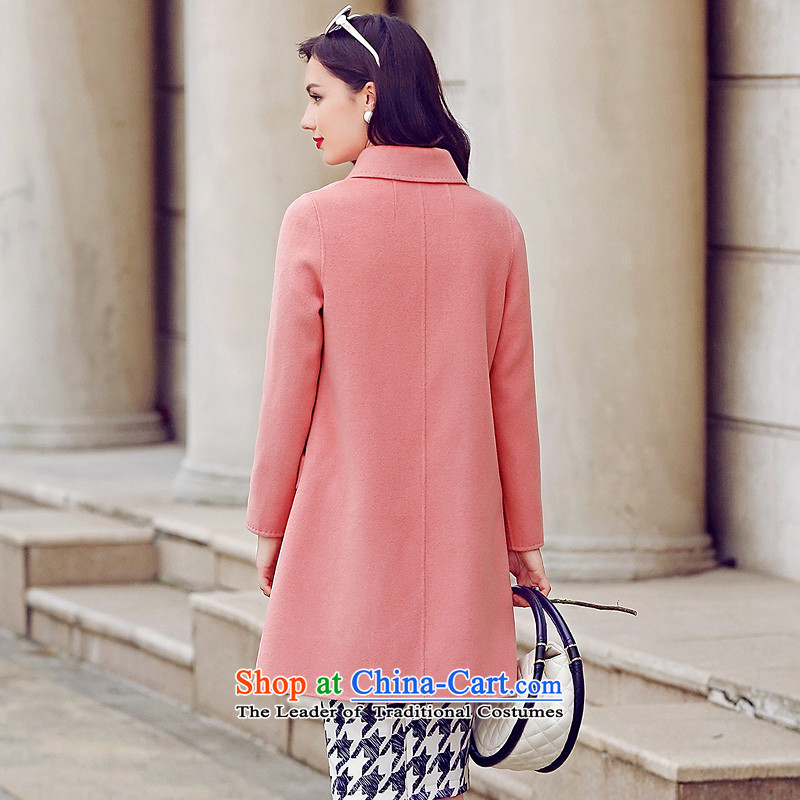 In the autumn of 2015, the new Pei cocoon-double-side woolen coat girl in long straight hair auricle-leather jacket toner L? LAN PEI (lanpei) , , , shopping on the Internet