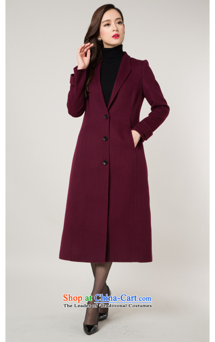 Y Hengyuan Cheung wool coat girl in long?) 2015 new temperament Sau San full manual woolen coat double-side female wine red L/170 picture, prices, brand platters! The elections are supplied in the national character of distribution, so action, buy now enjoy more preferential! As soon as possible.