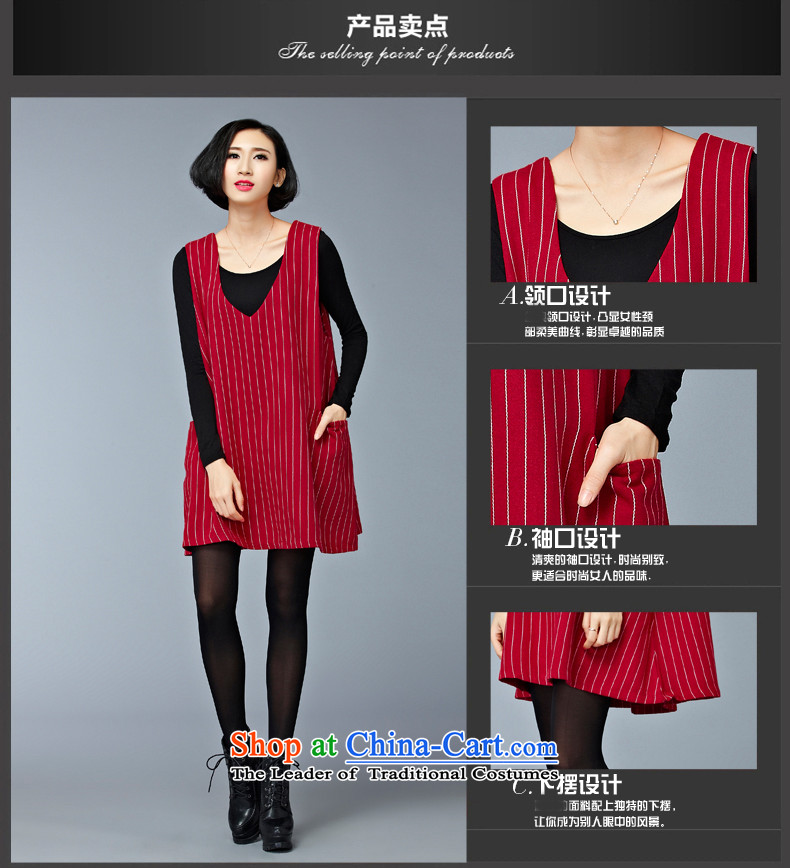 Double Chin Yi Su-dresses larger women's winter to intensify the thick MM stripe sleeveless tank skirt relaxd ZM7605 black are code pictures, prices, brand platters! The elections are supplied in the national character of distribution, so action, buy now enjoy more preferential! As soon as possible.