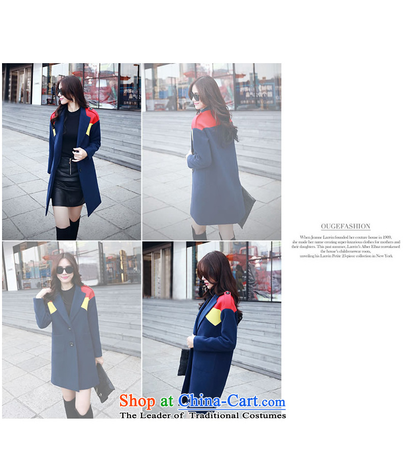 The poetry? coats women as the 2015 autumn and winter female Korean version of the new long spell-color graphics thin hair so Sau San jacket female 9206# Navy XL Photo, prices, brand platters! The elections are supplied in the national character of distribution, so action, buy now enjoy more preferential! As soon as possible.