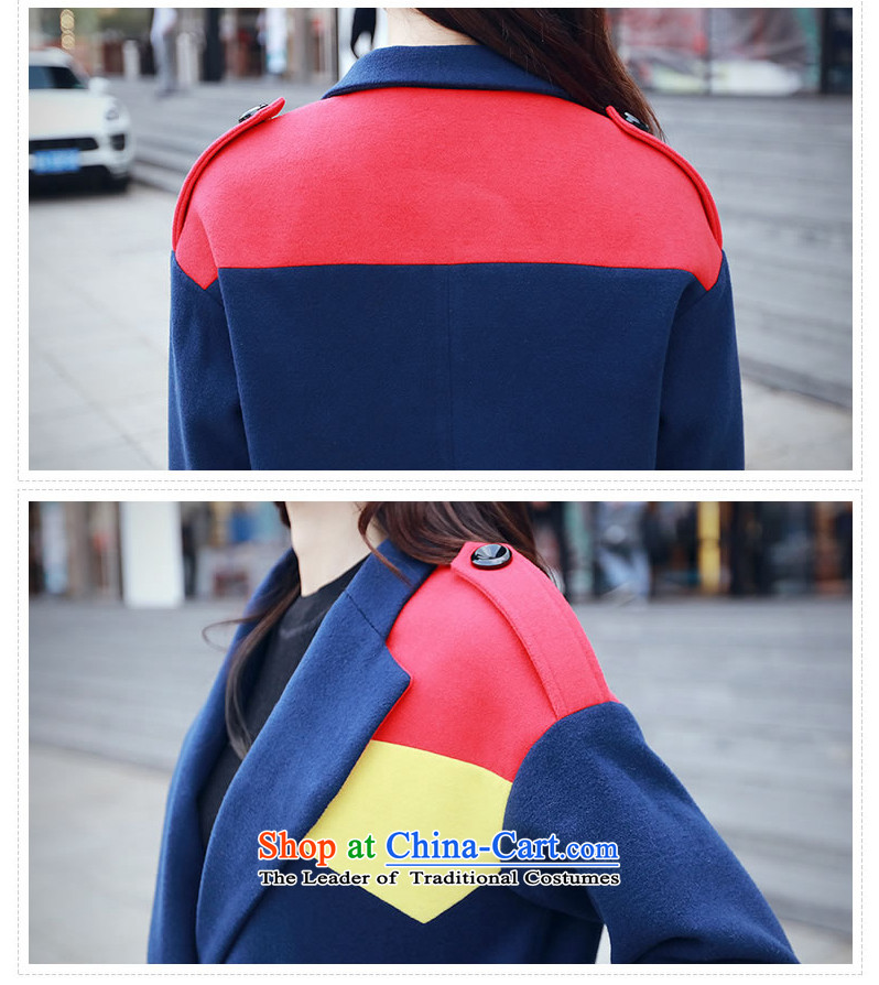 The poetry? coats women as the 2015 autumn and winter female Korean version of the new long spell-color graphics thin hair so Sau San jacket female 9206# Navy XL Photo, prices, brand platters! The elections are supplied in the national character of distribution, so action, buy now enjoy more preferential! As soon as possible.
