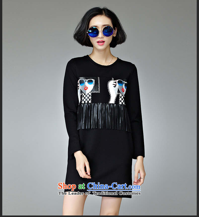 The autumn 2015 new products to xl long-sleeved skirt the new mm thick Korean female relaxd stylish black 4XL Photo, prices, brand platters! The elections are supplied in the national character of distribution, so action, buy now enjoy more preferential! As soon as possible.