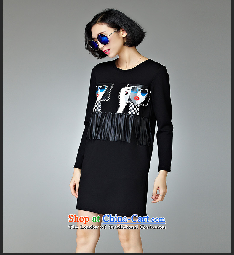 The autumn 2015 new products to xl long-sleeved skirt the new mm thick Korean female relaxd stylish black 4XL Photo, prices, brand platters! The elections are supplied in the national character of distribution, so action, buy now enjoy more preferential! As soon as possible.