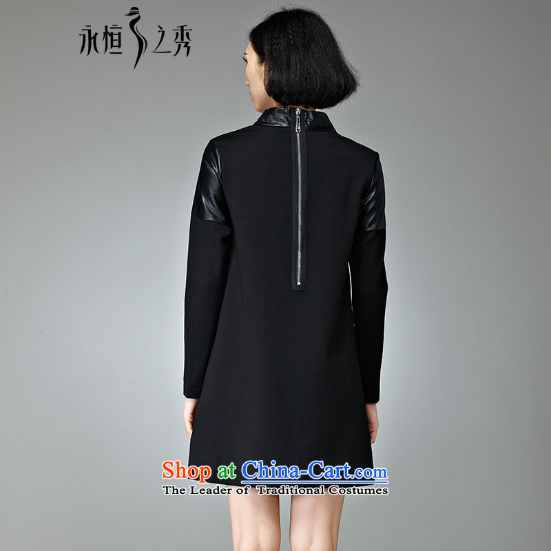 The Eternal Sau 201 autumn and winter load new look stylish and simple round-neck collar dresses black 4XL, eternal Soo , , , shopping on the Internet