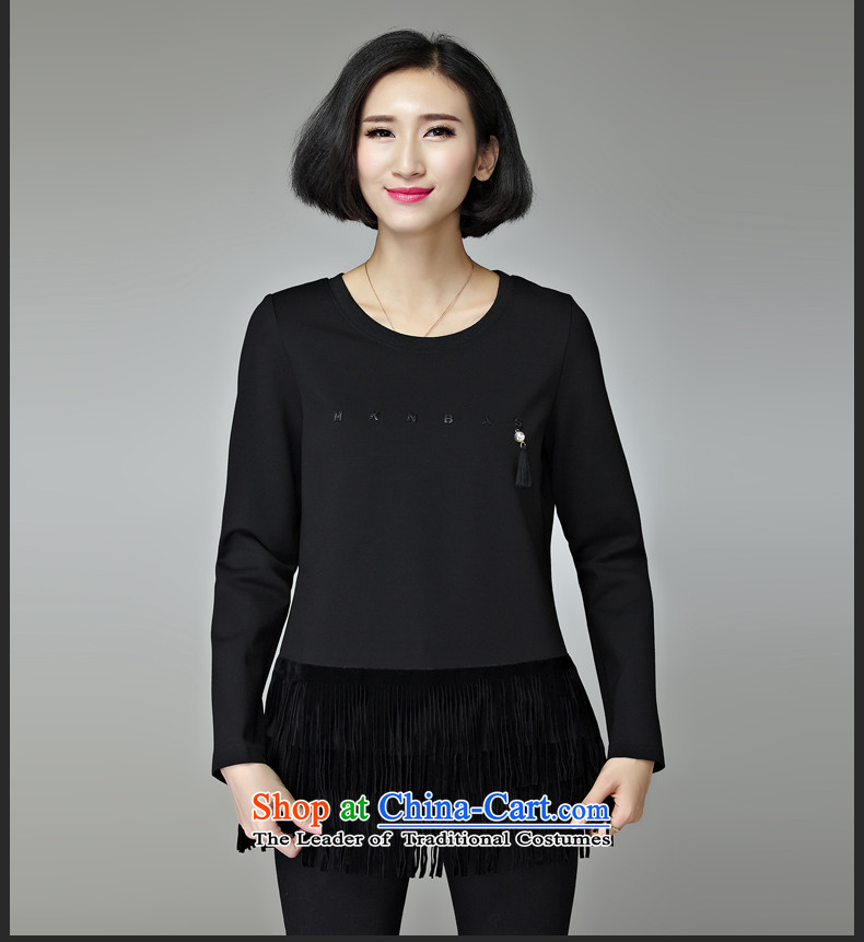 2015 MM to thick xl women short shirts T-shirt of autumn and winter new 200 catties thick black sister , prices, Photo 2XL brand platters! The elections are supplied in the national character of distribution, so action, buy now enjoy more preferential! As soon as possible.