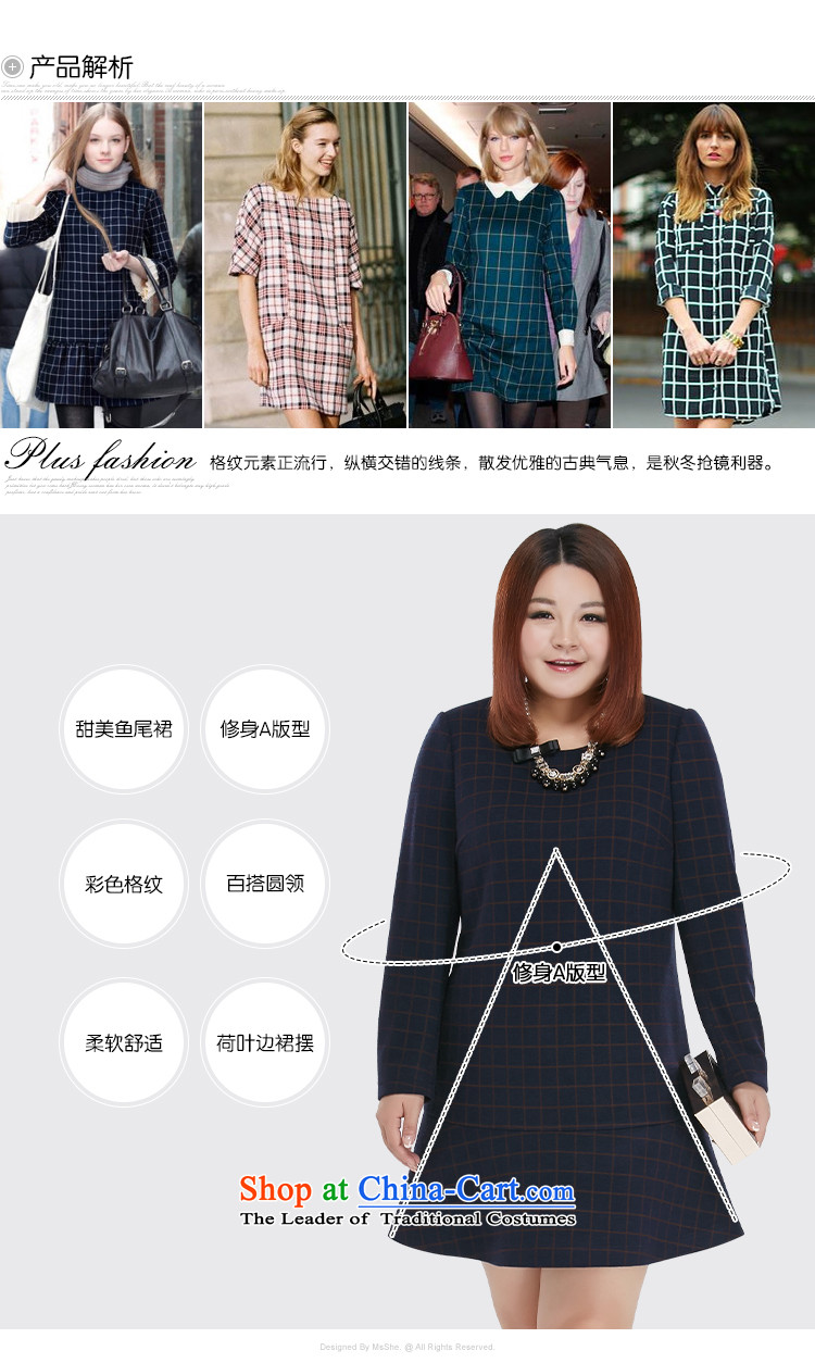 Large msshe women 2015 new winter clothing thick MM Plaid Sau San dresses . 104-106 30 blue , prices, picture 3XL brand platters! The elections are supplied in the national character of distribution, so action, buy now enjoy more preferential! As soon as possible.