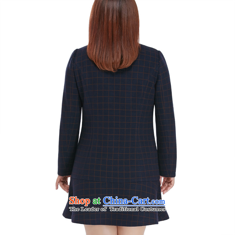Large msshe women 2015 new winter clothing thick MM Plaid Sau San dresses . 104-106 30 Blue 3XL, Susan Carroll, the poetry Yee (MSSHE),,, shopping on the Internet