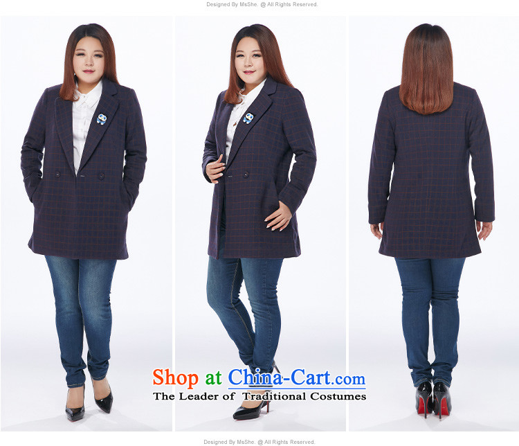 Msshe xl women 2015 autumn and winter new Fat MM grid jacket, long blue 3XL 九龍內地段10656號 之若干部份或份額 picture, prices, brand platters! The elections are supplied in the national character of distribution, so action, buy now enjoy more preferential! As soon as possible.
