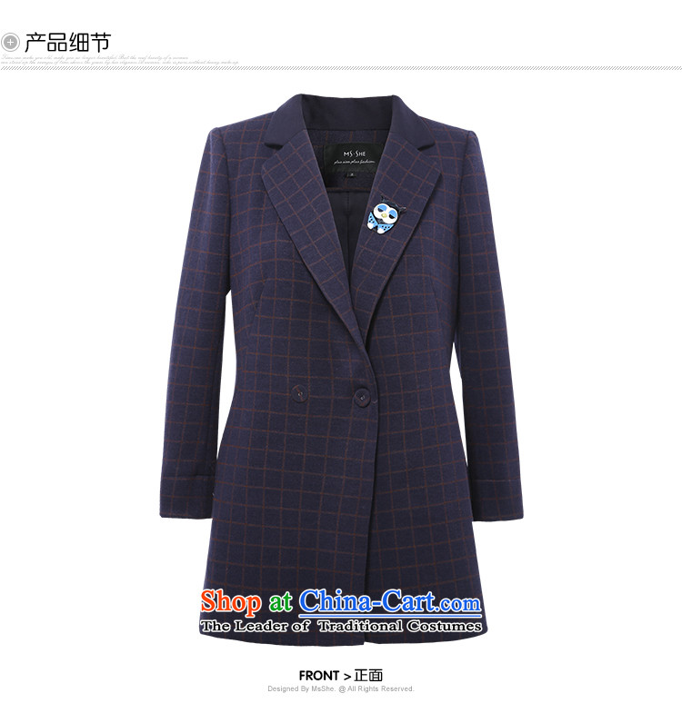 Msshe xl women 2015 autumn and winter new Fat MM grid jacket, long blue 3XL 九龍內地段10656號 之若干部份或份額 picture, prices, brand platters! The elections are supplied in the national character of distribution, so action, buy now enjoy more preferential! As soon as possible.