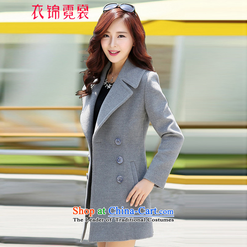 Yi Jin Tysan?2015 Fall_Winter Collections in gross? coats of Sau San Korean jacket gray?M