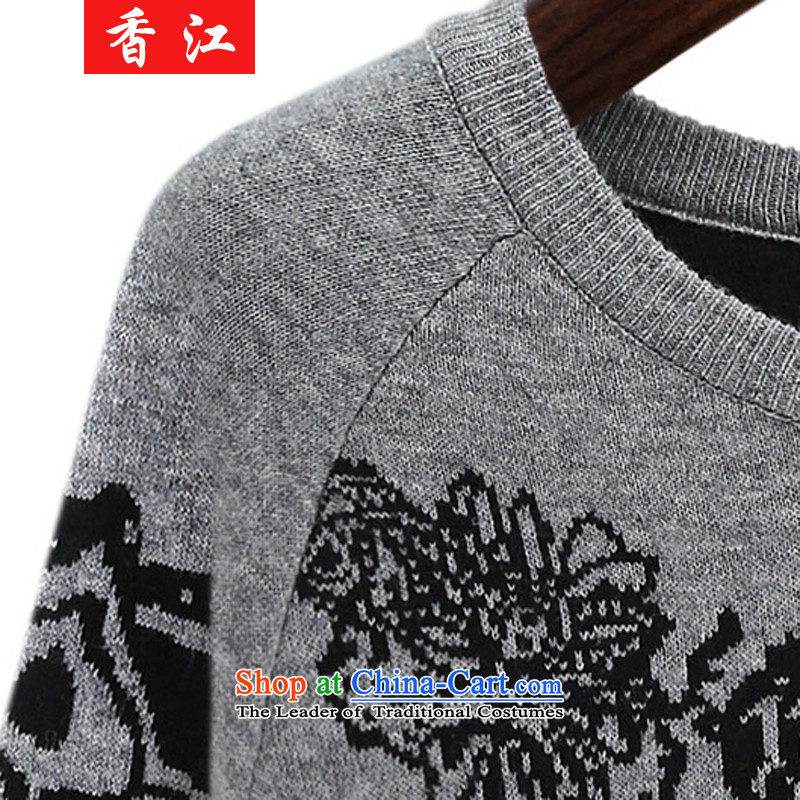 Xiang Jiang 2015 new autumn and winter extra-thick mm autumn female) Video t-shirt 200 catties thin thick Coated Knit Sweater Knit sister 5231 large gray code 5XL, Xiangjiang , , , shopping on the Internet
