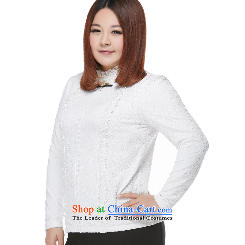 Large msshe women 2015 new winter clothing lace thick graphics plus thin pre-sale shirts, forming the lint-free white 2XL, 10442 the Susan Carroll, poetry Yee (MSSHE),,, shopping on the Internet
