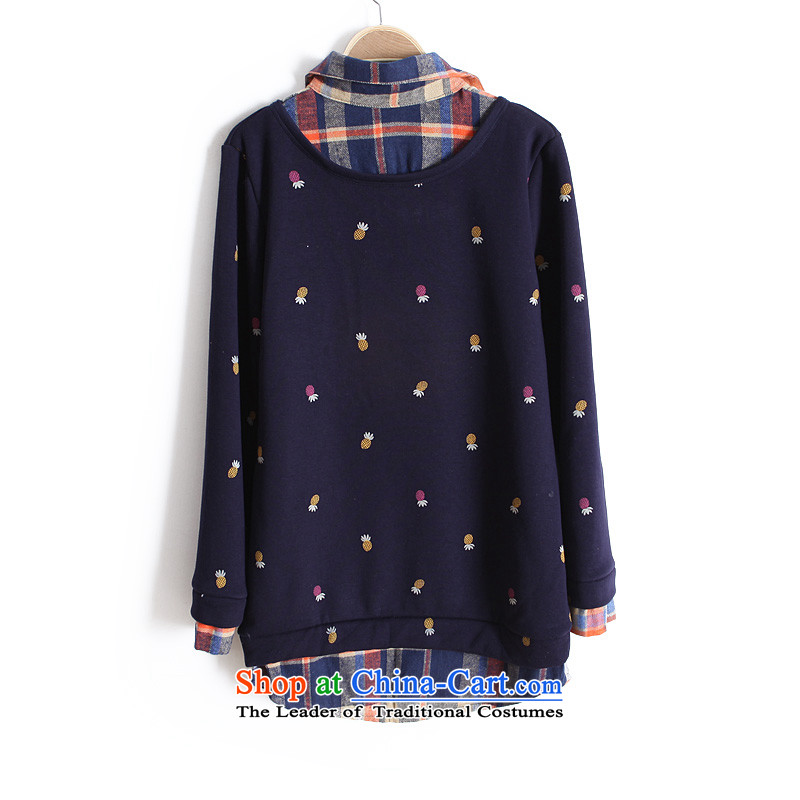 Load the autumn feelnet thick mm 2015 large female Korean thick winter clothing. Fatsos sister catty to increase 200 forming the Netherlands T-shirt 748 dark blue 6XL-48 code ,FEELNET,,, shopping on the Internet