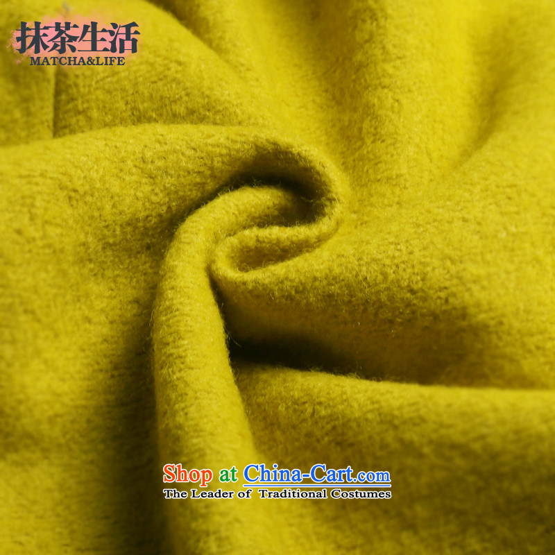 Matcha life wool female hair? 2015 winter coats of new long-sleeved jacket for Sau San Mao coats Western Yellow M, then matcha life (matcha&life) , , , shopping on the Internet