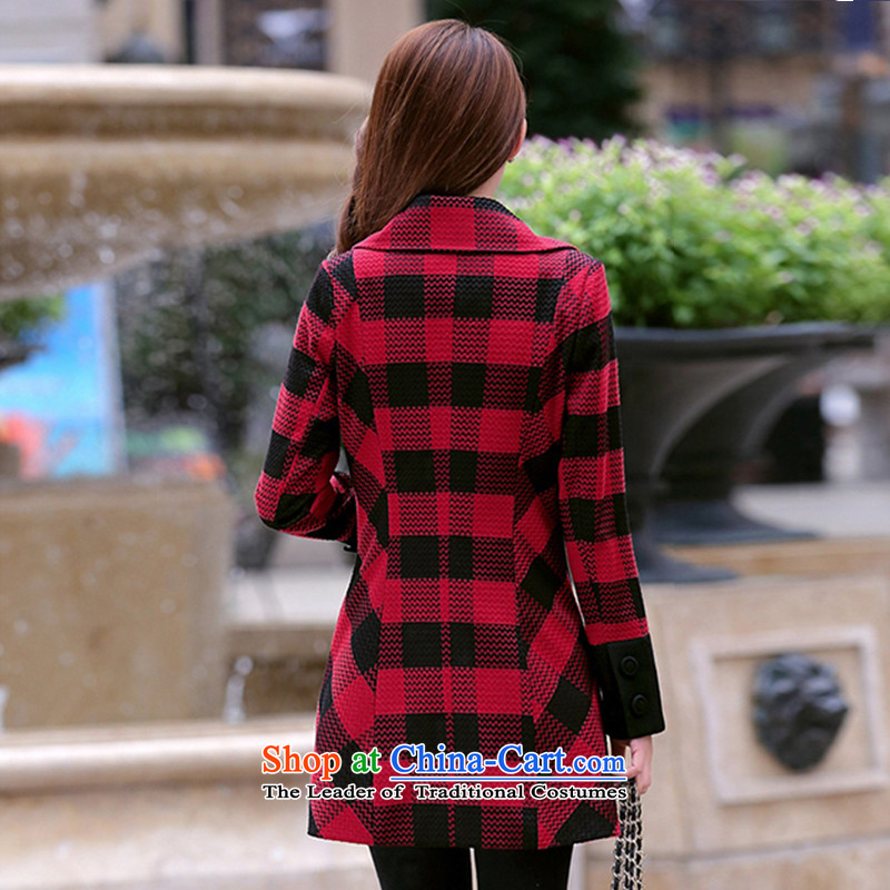 Scented Winter 2015 new handsome stylish thin Korean Sau San video temperament gross? jacket V1700 red grille XL, scented (PIAOXIANG) , , , shopping on the Internet