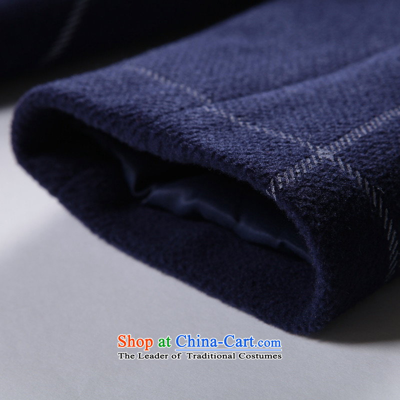 Ms. Lin Qing Pik windbreaker 2015 autumn and winter new products long long-sleeved jacket pocket latticed gross? a wool coat dark blue XS, sunny Pik-rim (qbily) , , , shopping on the Internet