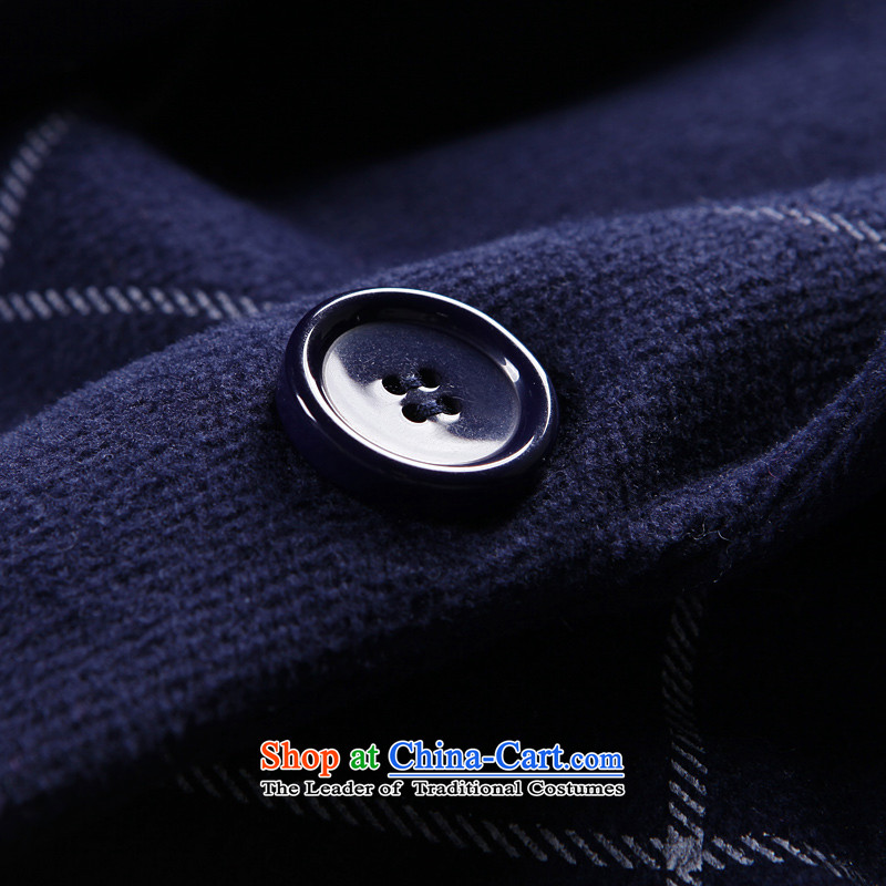 Ms. Lin Qing Pik windbreaker 2015 autumn and winter new products long long-sleeved jacket pocket latticed gross? a wool coat dark blue XS, sunny Pik-rim (qbily) , , , shopping on the Internet